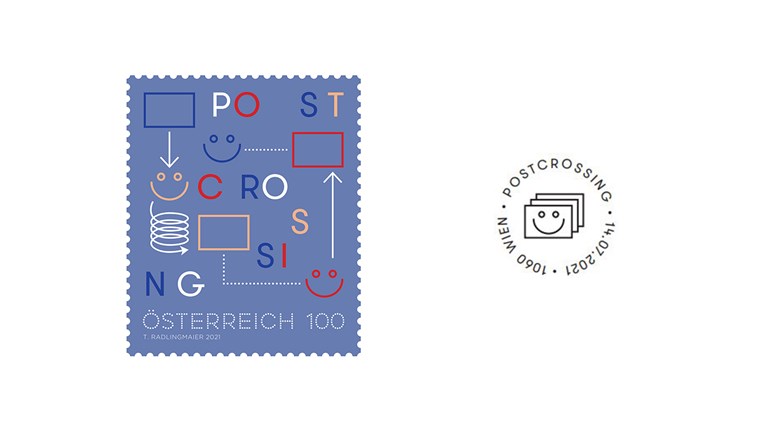 Commemorative stamp july Postcrossing 2021
